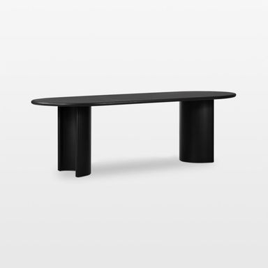 Panos Black Acacia Wood 94" Dining Table + Reviews | Crate & Barrel