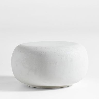 Pebble White Indoor/Outdoor Concrete Side Table by Leanne Ford + Reviews | Crate & Barrel