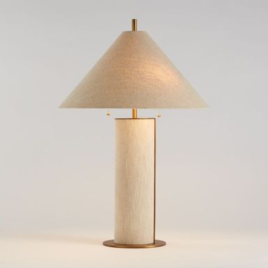 Remi Natural Linen Table Lamp Bedroom Lighting + Reviews | Crate & Barrel