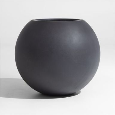 Sphere Large Dark Grey Indoor/Outdoor Planter 26" + Reviews | Crate & Barrel