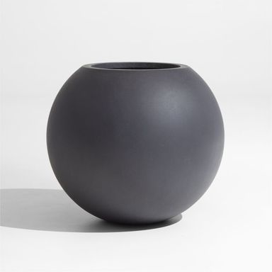 Sphere Small Dark Grey Indoor/Outdoor Planter Pot + Reviews | Crate & Barrel