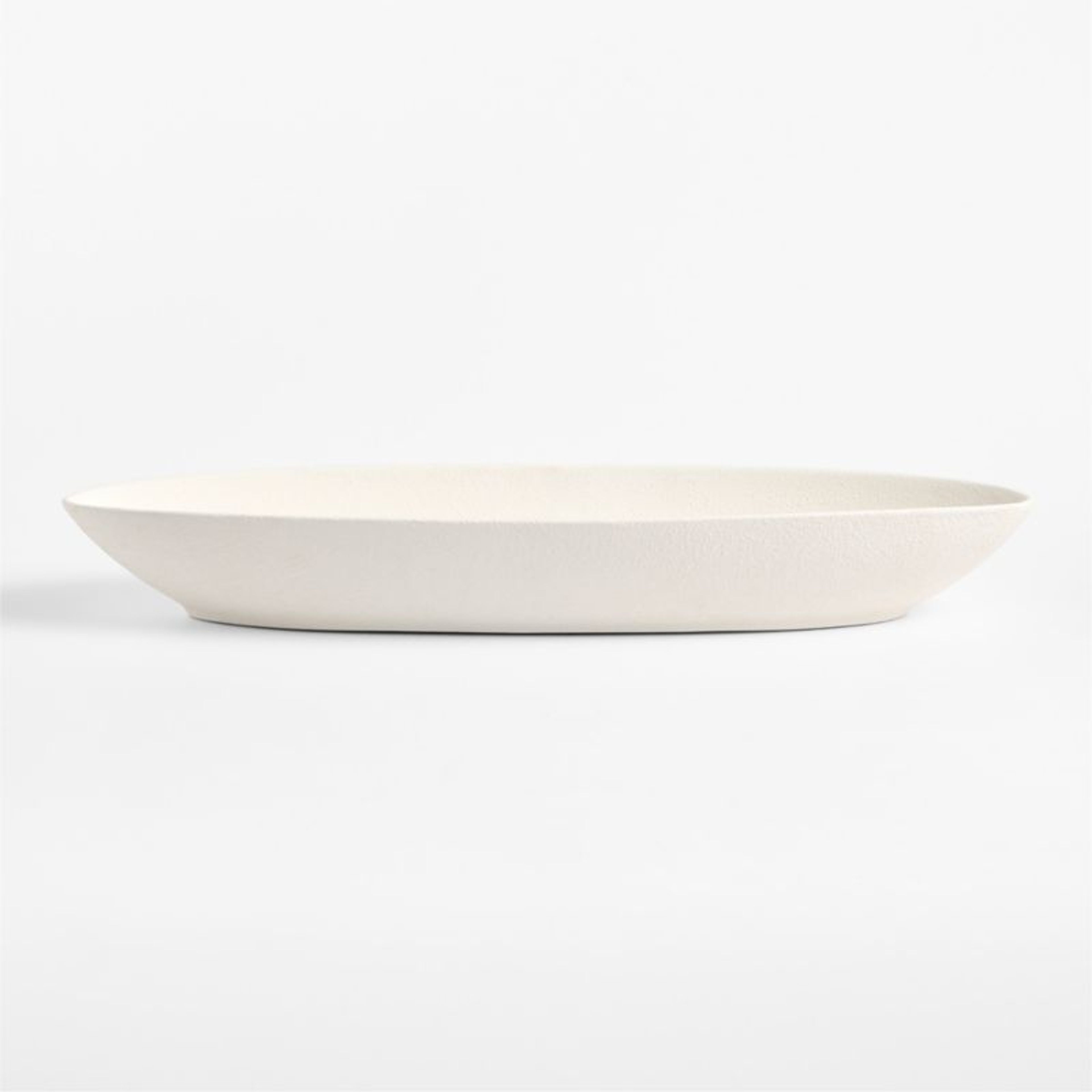 Handcrafted Studio White Ceramic Long Decorative Bowl