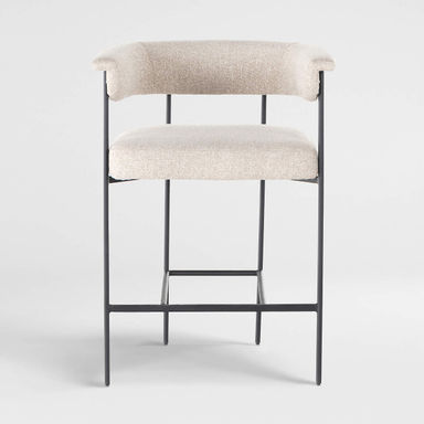 Sutter Beige Bouclé Counter Stool | Crate & Barrel