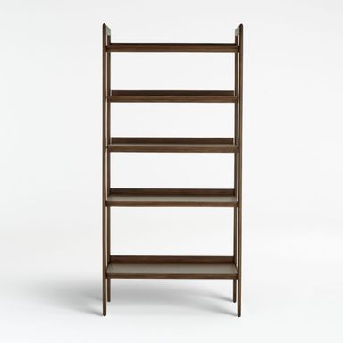 Tate 36" Walnut Wide Storage Bookshelf + Reviews | Crate & Barrel