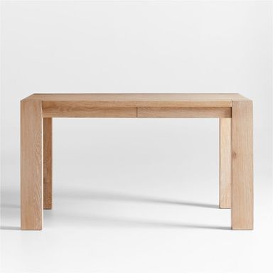 Terra 54" Natural White Oak Wood Desk with Power Outlets + Reviews | Crate & Barrel Canada