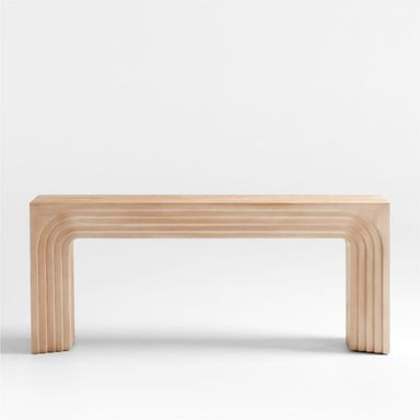 Valo 72" Rectangular Natural Pine Wood Console Table + Reviews | Crate & Barrel