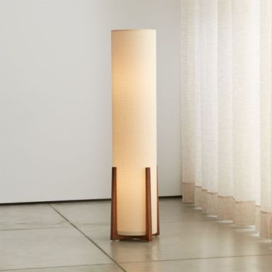 Weave Natural Floor Lamp 47" + Reviews | Crate & Barrel