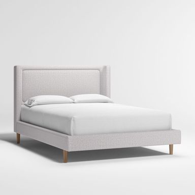 Weston Grey Upholstered Kids Full Bed + Reviews | Crate & Kids