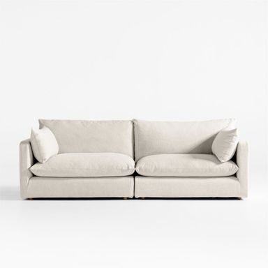 Unwind 2-Piece Slipcovered Sectional + Reviews | Crate & Barrel