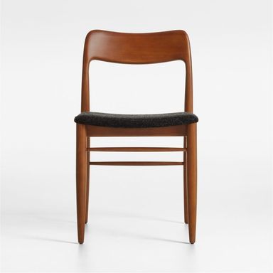 Tate Warm Brown Wood Dining Chair + Reviews | Crate & Barrel