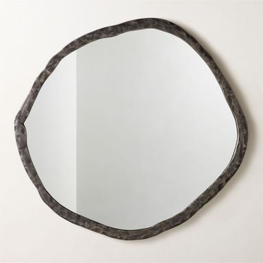 Abel Black Round Wall Mirror 48"