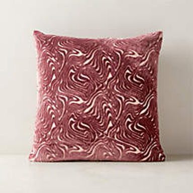 Maro Smoked Mauve Cut Viscose Throw Pillow Cover 18"x18"
