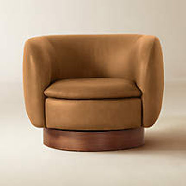 Muir Brown Leather Swivel Chair