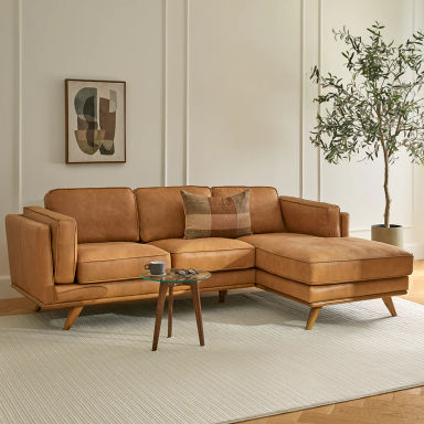 Timber 93" Leather Right Sectional - Charme Tan