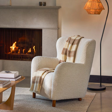 Archie 31.5" Lounge Chair - Short Shearling White