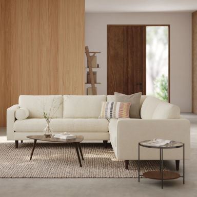 Sven 107" Corner Sectional - Ivory Wool Bouclé