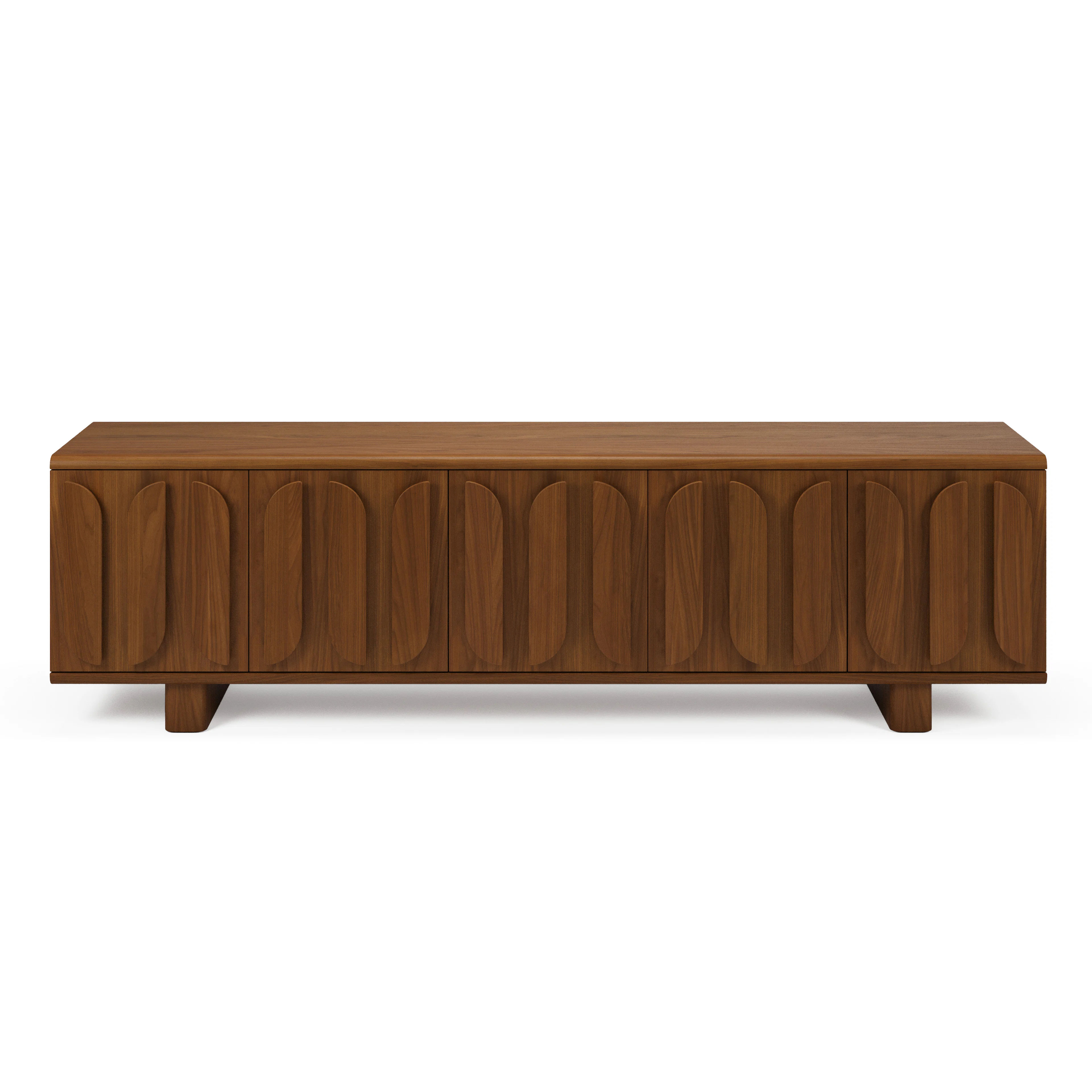 Ansel 79-Inch Walnut Media Console - Modern TV Stand with Storage