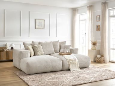 Canapé droit fixe 4 places VOLTAIRE assise profonde | BOBOCHIC®