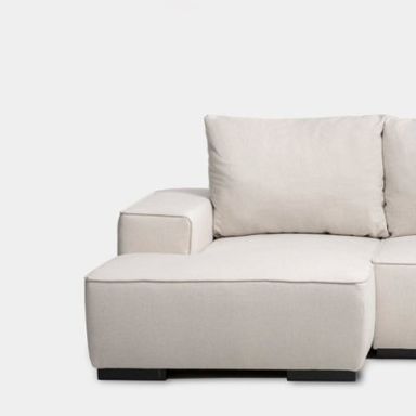 Sofá cama chaise longue izquierda de 3 plazas beige Alan | Klast Home