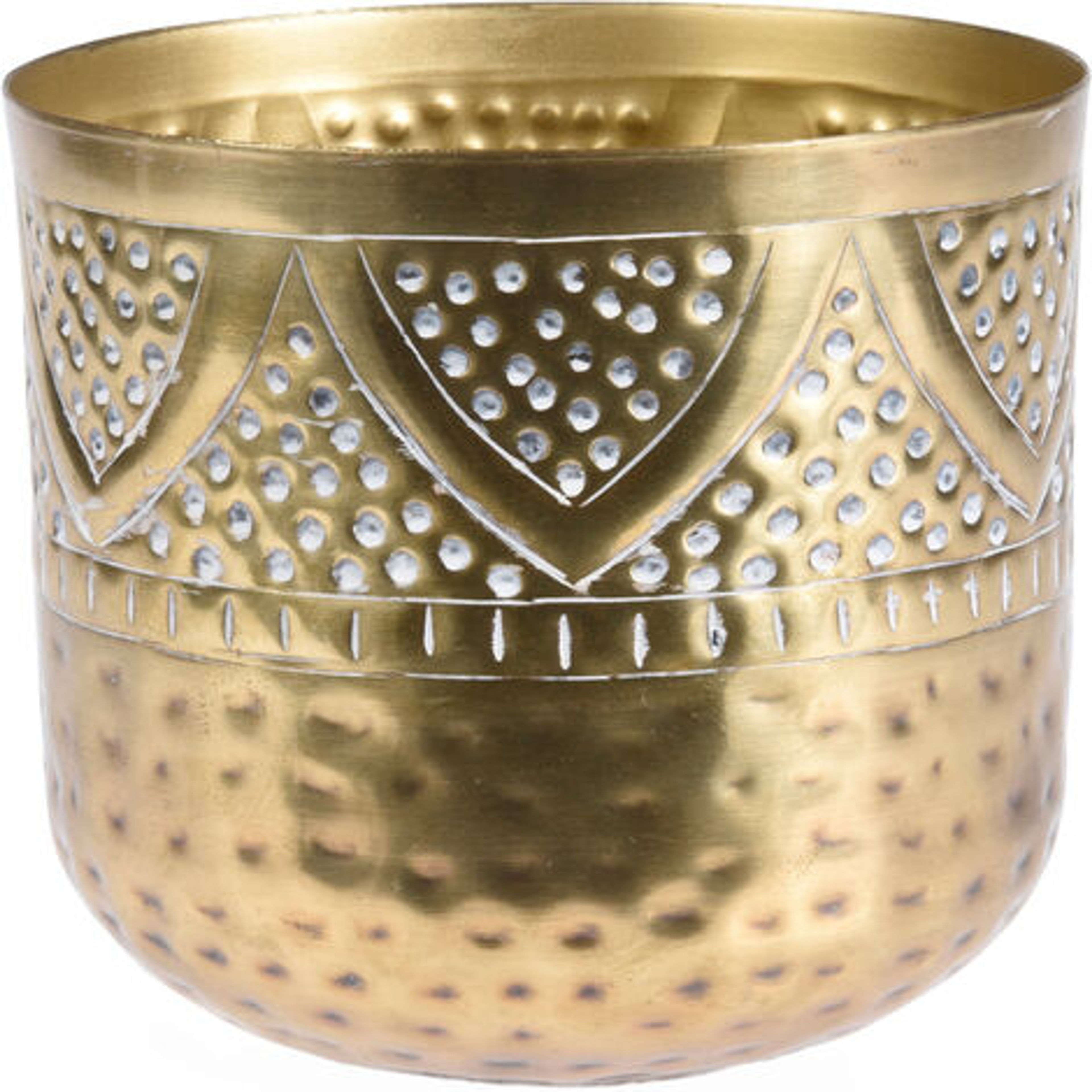 Macetero Metal Dorado 14x14 cm - Elegante y Resistente