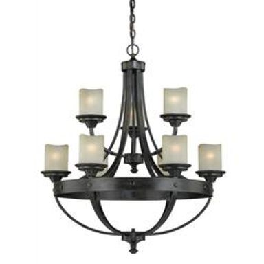 Patriot Lighting® Lancaster 9-Light Black Walnut Chandelier