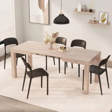 Mesa Extensível First, 120(200)x80 cm, Olmo Claro