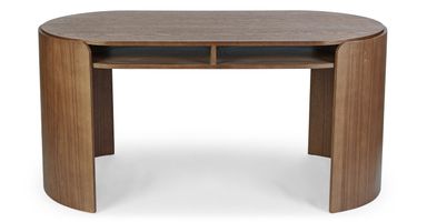 Bureau ELIPSE bois de frêne teinte noyer