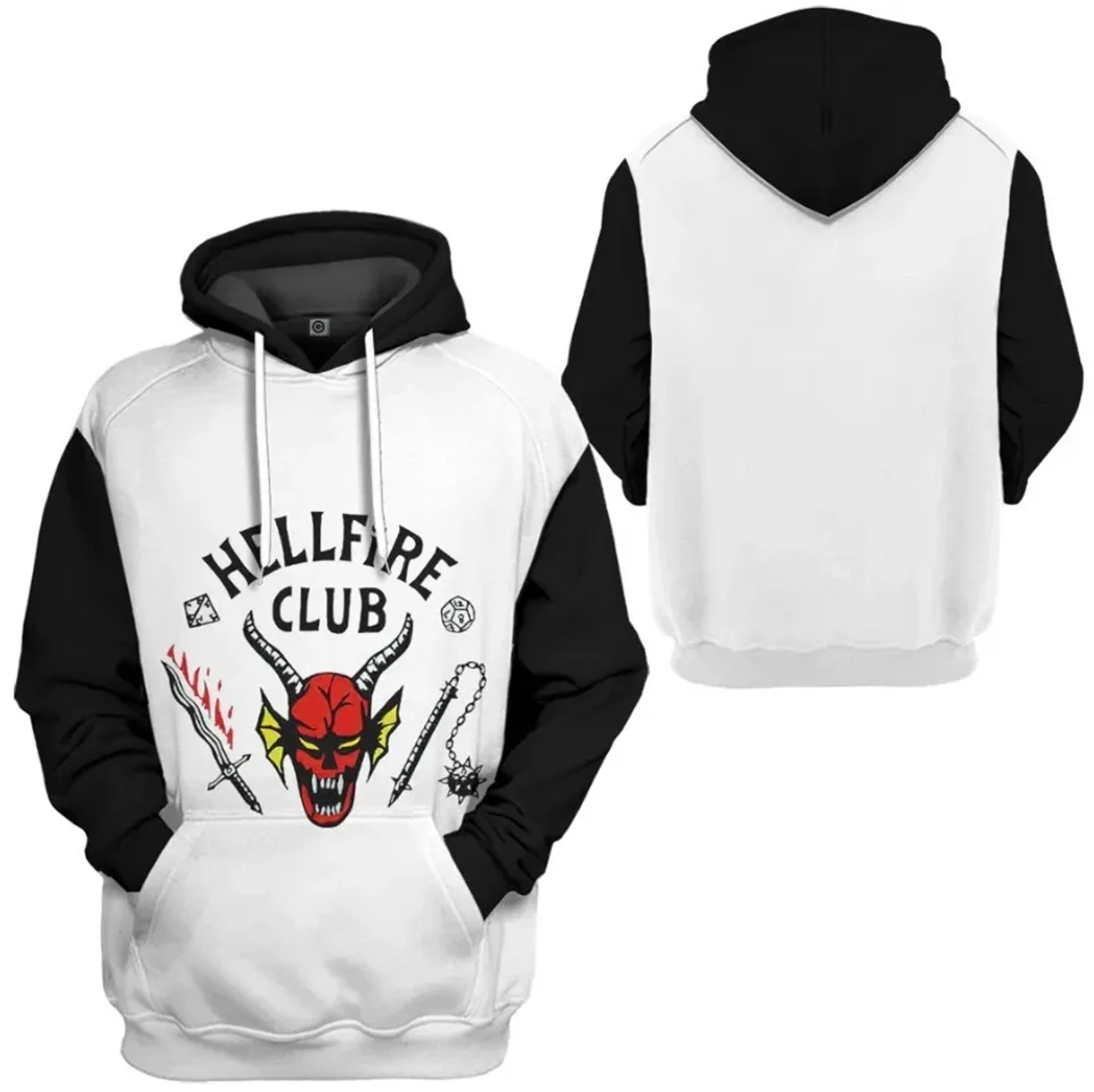 Stranger Things Hellfire Club 3D Hoodie Kids Size S