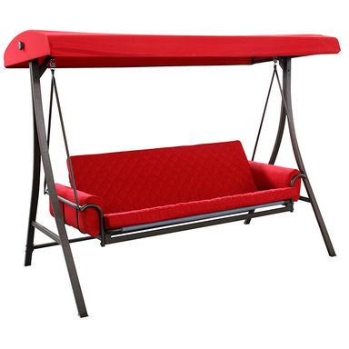 Balançoire 8 pi Style Selections avec futon acier/polyester rouge/brun SW001 | RONA