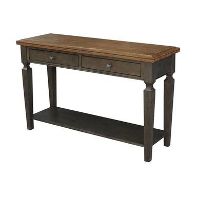 International Concepts Vista Console/Sofa Table - Hickory/Washed Coal