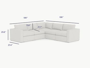 Ciello 4-Seater - With Corner Seater Regular Arms in Sunset Beige - Sunset Beige