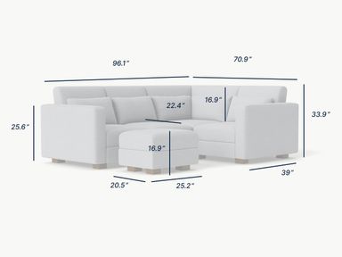 Neptune - Sectional - Latte - 3 - Seater Sectional (R) - Single Sofa-Bed / Regular Arm / 4-in-1 Ottoman - Latte