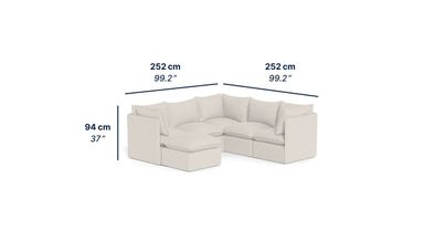 Gaia 4 Seater Sectional - Sage