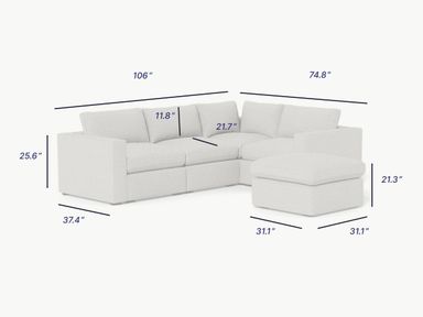 Ciello 3-Seater - With Corner R Seater Regular Arms in Sunset Beige - Sunset Beige
