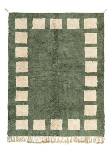 Boundaries Sage Green + Natural Wool - Beni Rugs