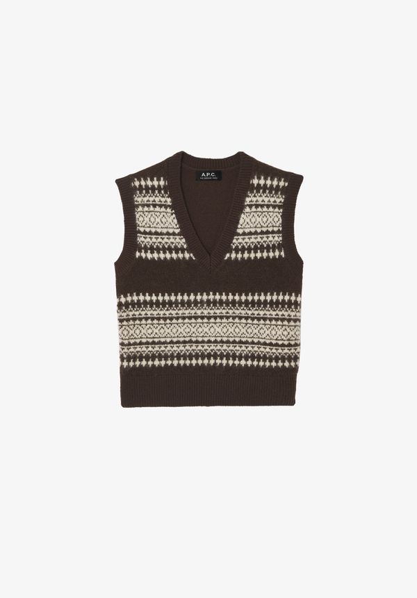Jacquard sleeveless sweater