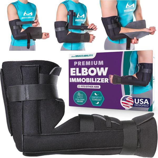Elbow Fracture Splint | Removable Long Arm Cast & Broken Supracondylar or Proximal Ulna Immobilizer Brace