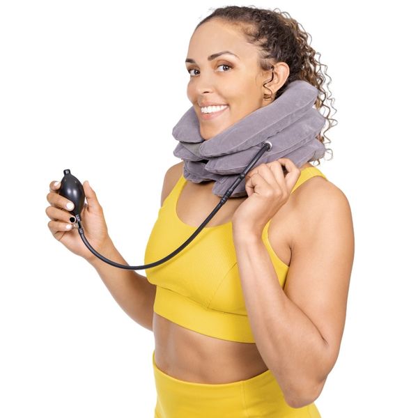 Inflatable Neck Traction Device - Soft Cervical Stretcher Pillow with Pump for At-Home Decompression - FINAL SALE
