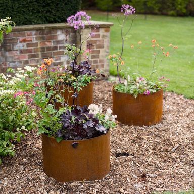 Hackfall Corten Steel Bottomless Cylindrical Planter