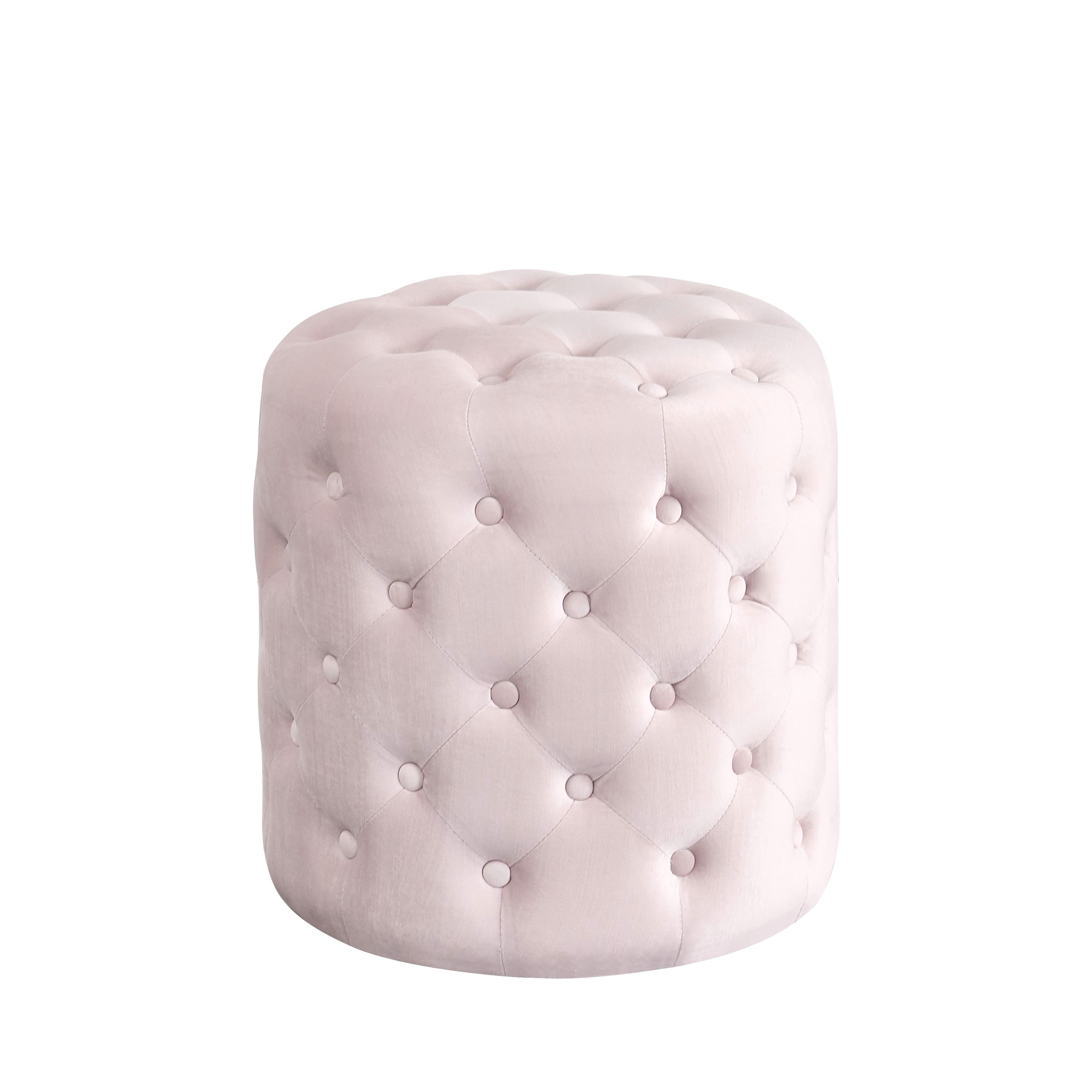 Premium Alexa Round Ottoman Makeup Stool - Elegant Vanity Seating