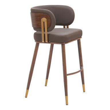 Zuo Brew Barstool Brown & Walnut