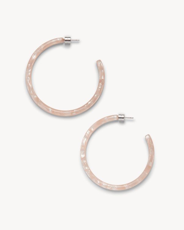 Large Hoops in Peach Shell