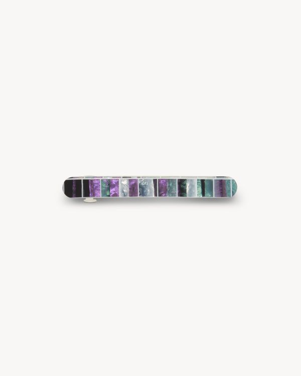 Midi Paris Barrette in Terre Shell Checker