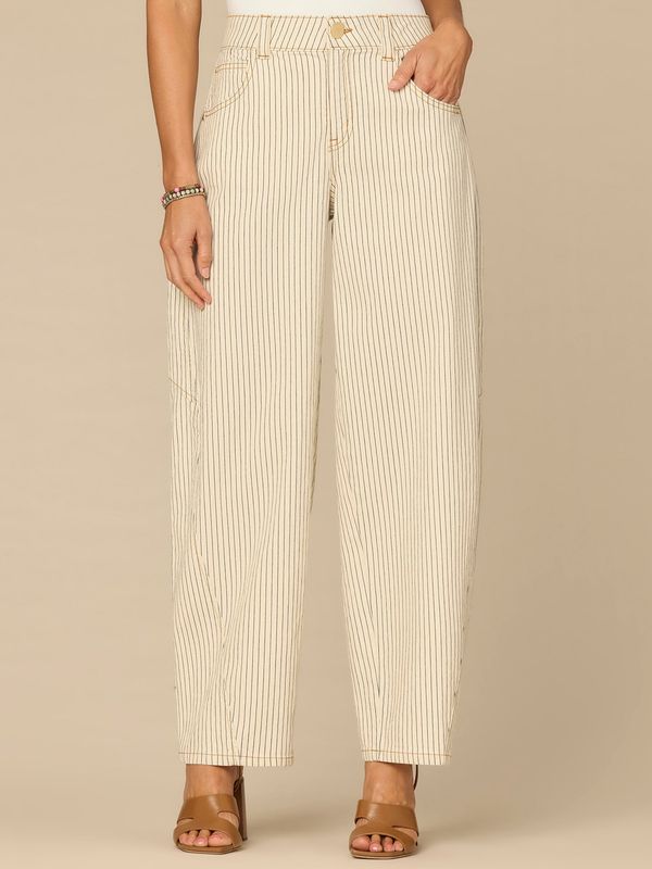 “Ab”solution® High Rise Side Panel Snap Hem Petite Barrel Leg Jeans