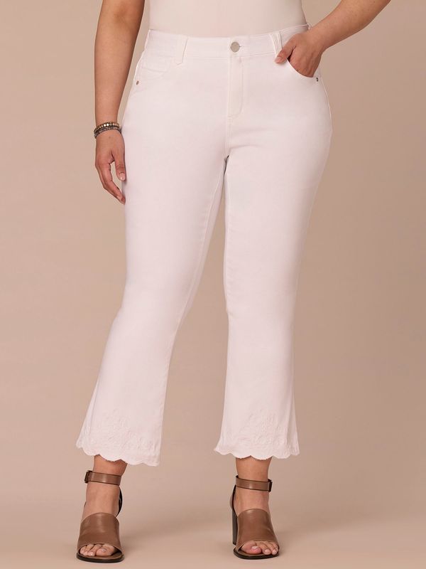 “Ab”solution® High Rise Die Cut Hem Plus Size Itty Bitty Flare Pants