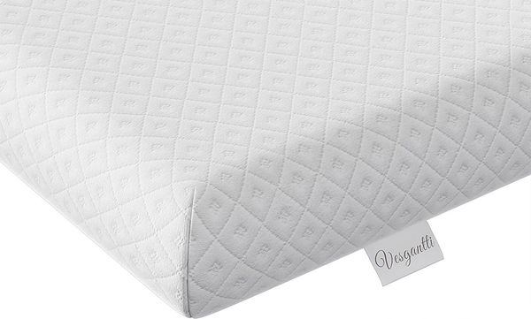 Vesgantti 3/4 Inch Memory Foam Mattress Topper, Gel & Bamboo Charcoal Infused Bed Topper for Cooling Sleep & Pressure Relieving with Washable Cover, White