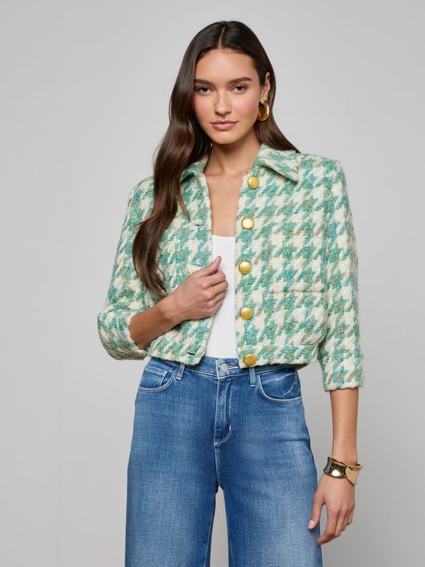 Jia Houndstooth Tweed Jacket