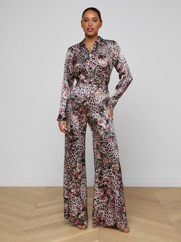 Pilar Silk Wide-Leg Pant