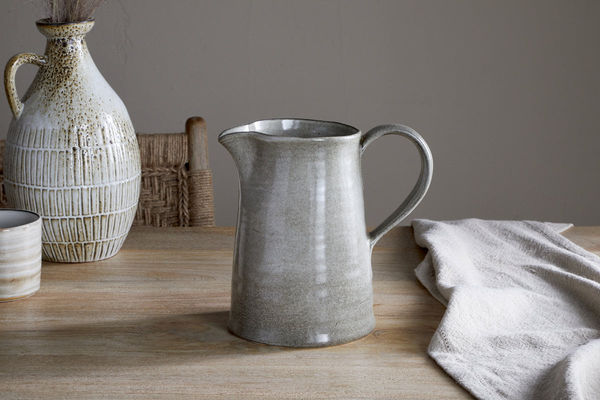 Valinha Earthenware Jug - Grey - Large