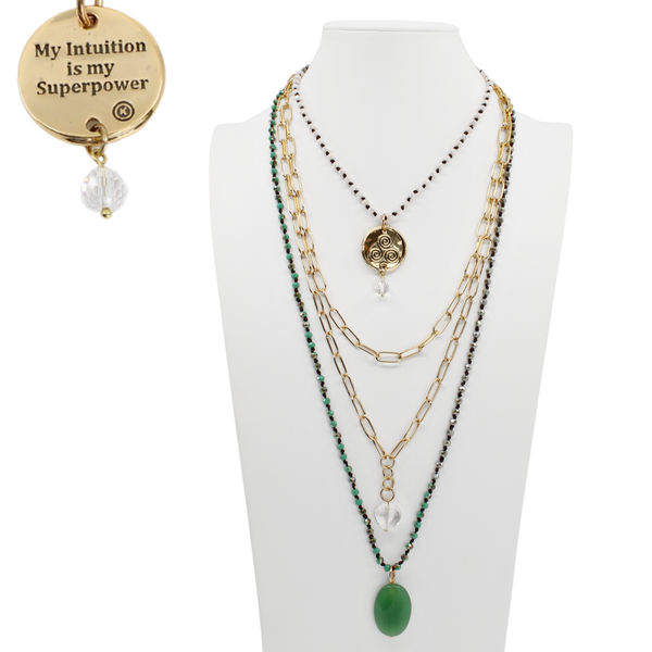 My Intuition Is My Superpower Triskelion Necklace Layering Set